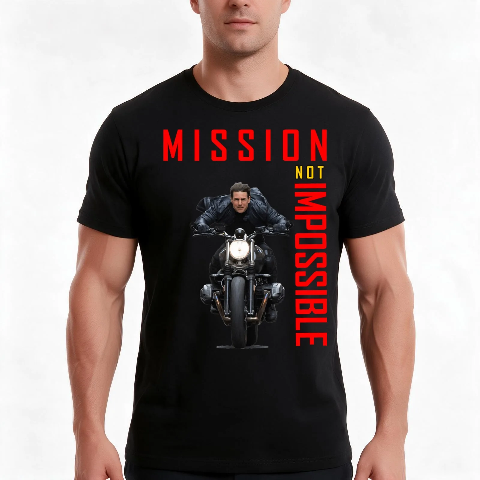 Mission Not Impossible Cool Design T-Shirt, Summer Casual Cotton Tee, Oversized Streetwear Tops, Vintage Graphic Print
