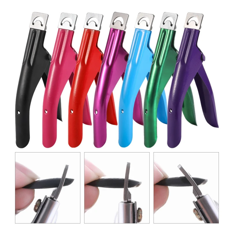 

Professional Nail Art Clipper Special type U word False Tips Edge Cutters Manicure Colorful Stainless Steel Nail Art Tools