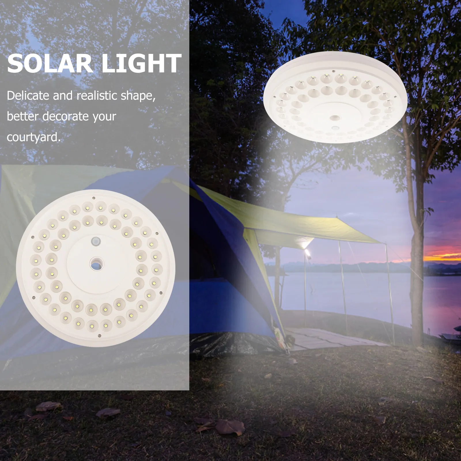 Flag Pole Led Light For For Patio Camper 48-LED Solar Lamp Powered 2500mAh Battery Adjustable Brightness Outdoor