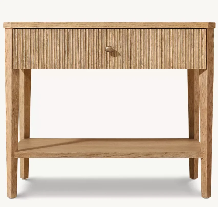 # Modern Bedroom Furniture Set One Drawer Bedside Table Reeded Open Nightstand