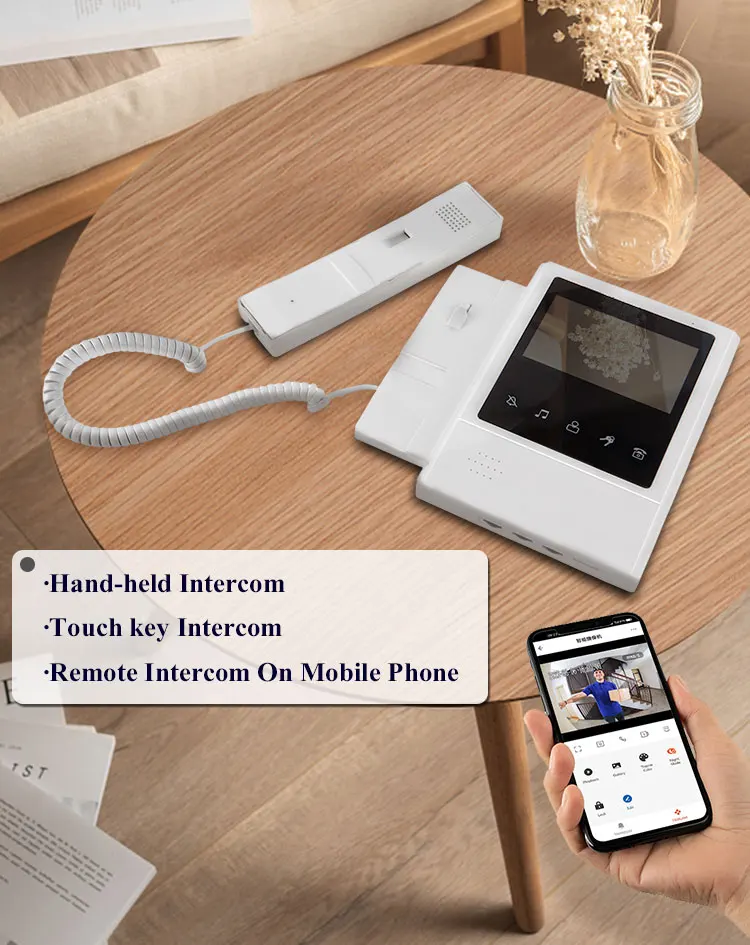 Smart Wifi videocitofono per la casa Touch Key Interphone campanello residenziale appartamento Tuya Videophone 4.3 pollici per 6 appartamenti