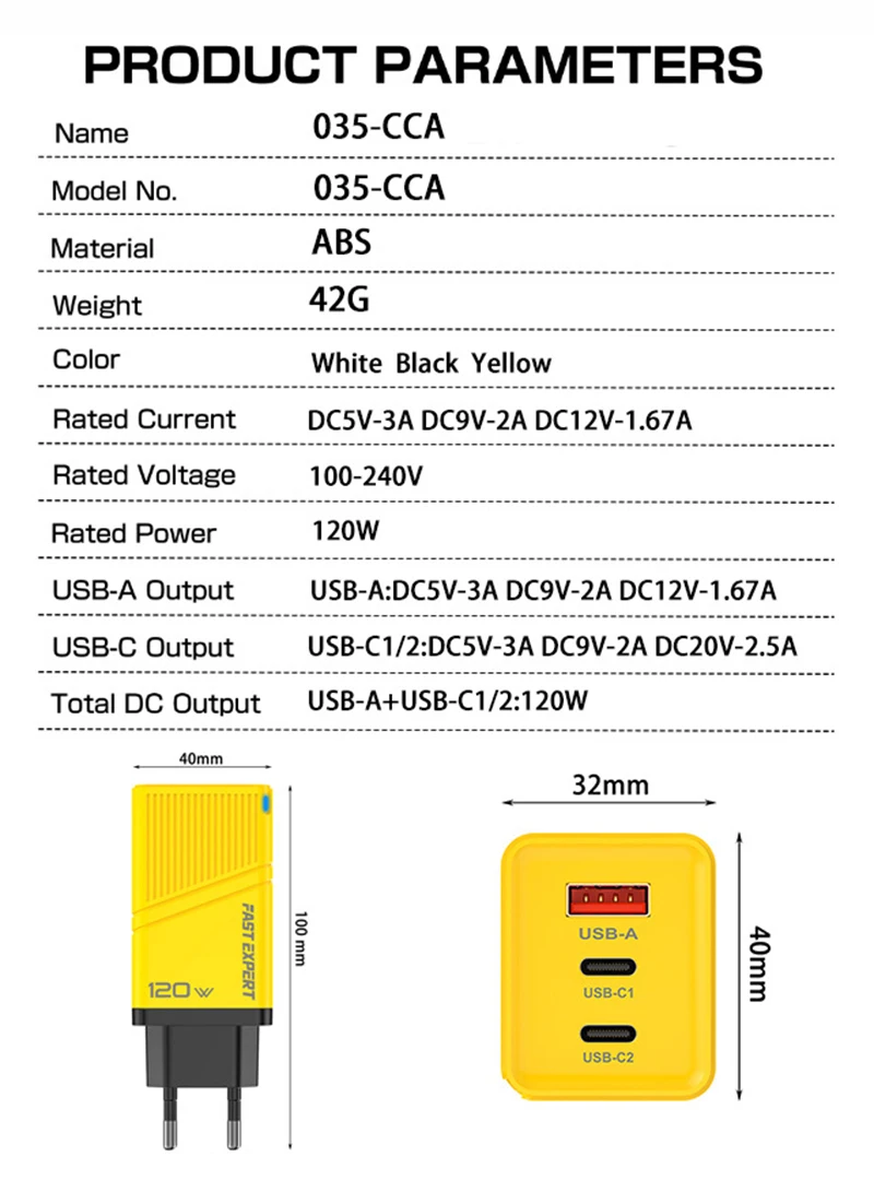 Lenovo 120W Ladegerät mit USB 2PD ACC Multi-Port Schnellladeadapter EU US UK Stecker für Xiaomi Huawei iPhone 18 17 16promax 2026 – Detail 10