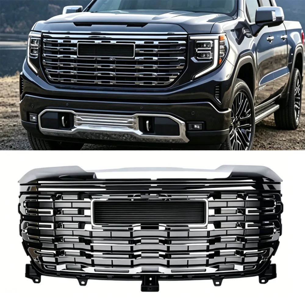 Car Front Grille for Ford GMC Sierra 1500 Denali 2022 2023 2024 Lower Mesh Grill Grille Guard Protector Cover Trim Accessories