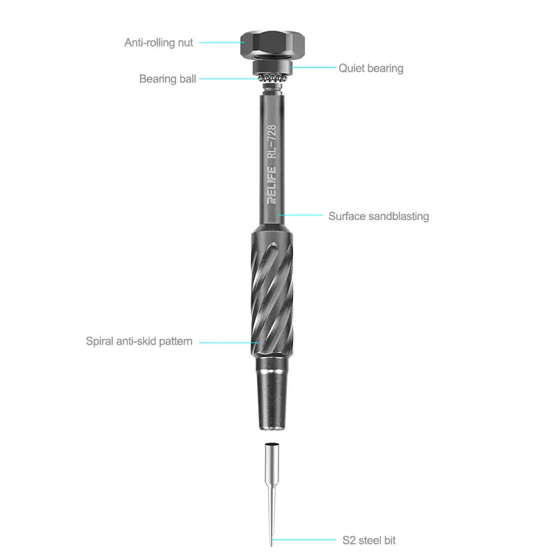 RELIFE RL-728 S2Steel Screwdriver Special Screwdriver for Mobile Phone Repair Suitable For Disassembly And Maintenance ofVarious