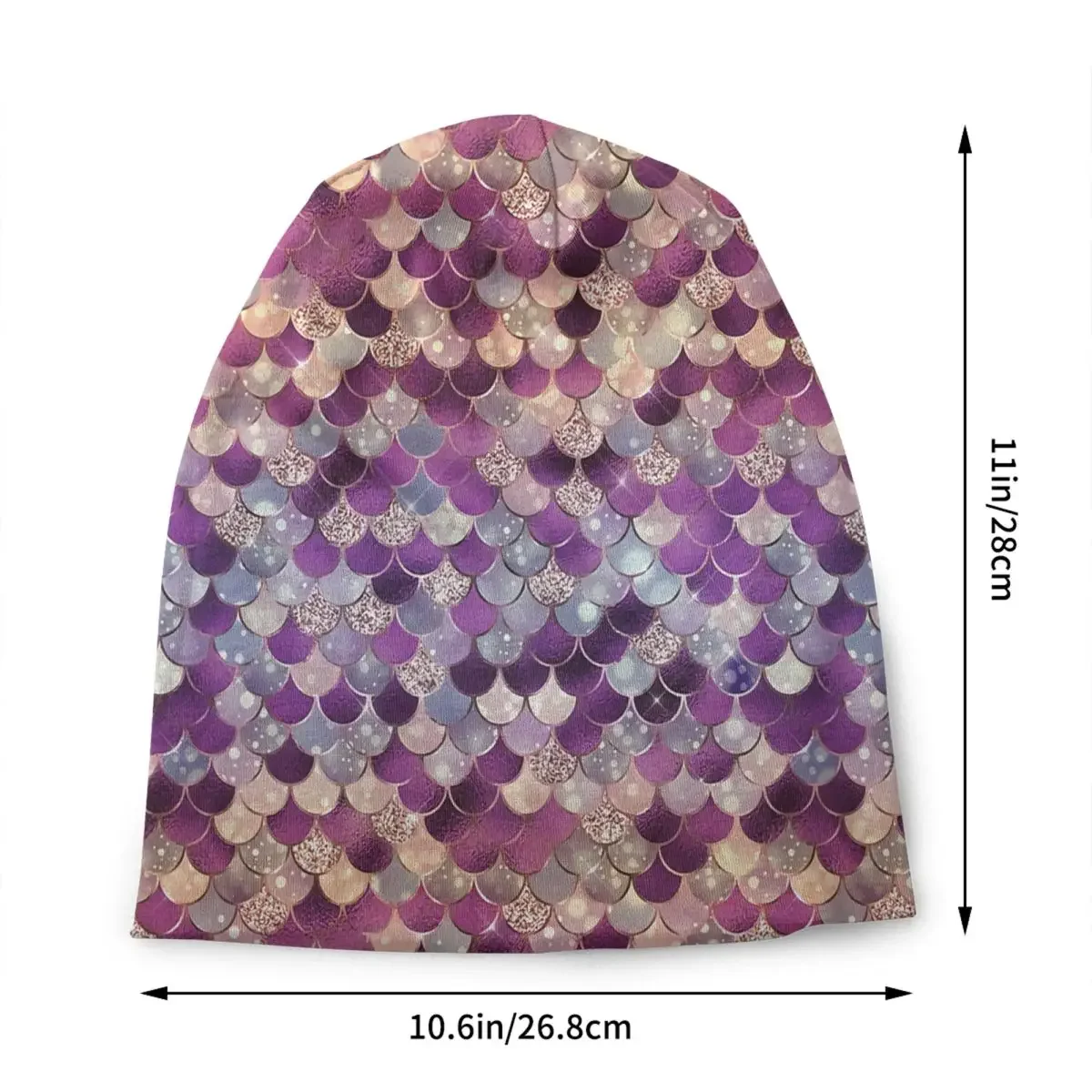 Purple Gold Scales Print Skullies Beanies Caps Unisex Winter Warm Knitted Hat Fashion Adult Bonnet Hats Outdoor Ski Cap
