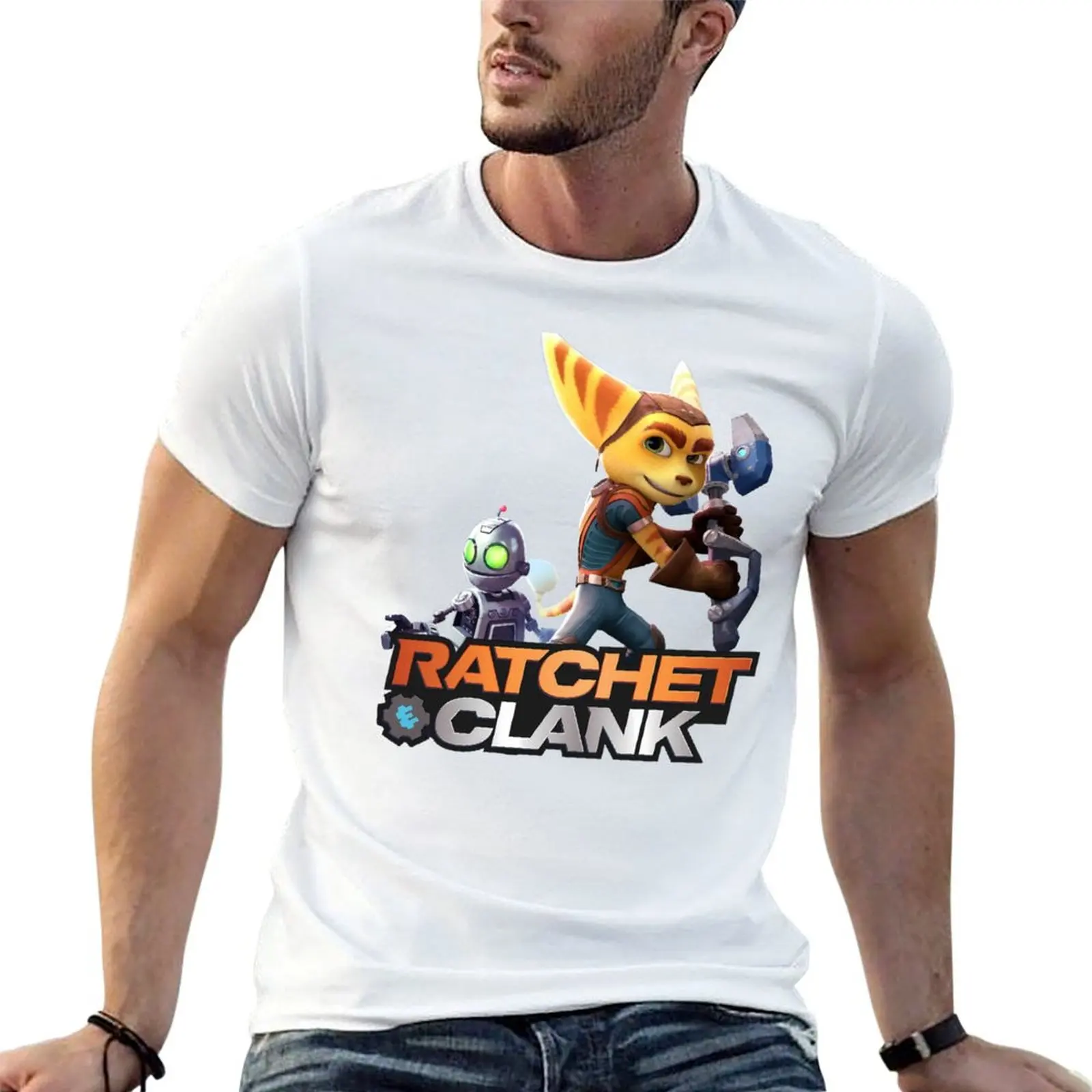 

ratchet and clank T-Shirt man t shirt cotton high quality t shirts for man graphic vintage T-Shirt
