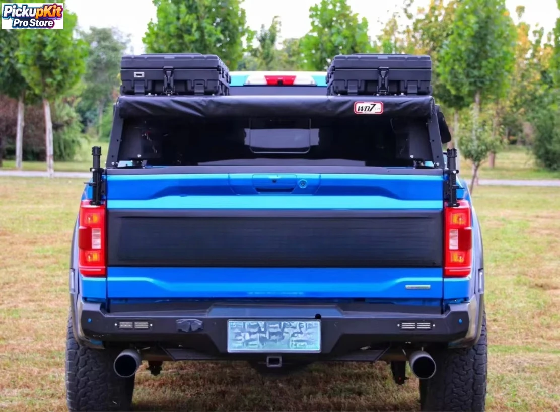 

Heavy-Duty Steel Rear Bumper with Dual Spare Tire Carrier for F150 Raptor