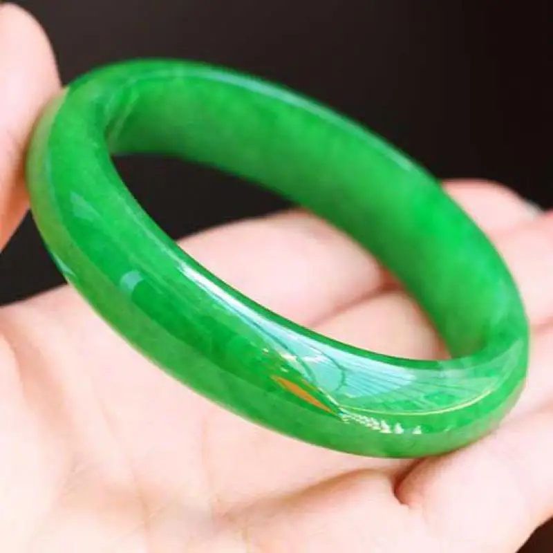 Natural Myanmar Jadeite Green Jade Bangle Women Healing Gemstone Fine Jewelry Genuine Grade A Burma Jade Bangles Stone Bracelets