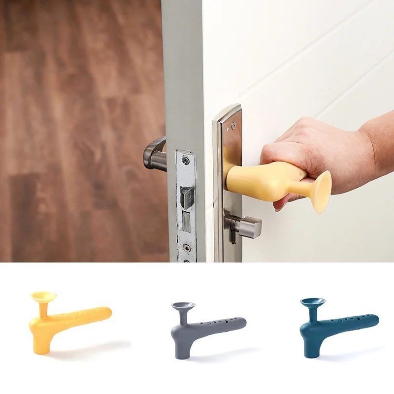 Silicone Room Door Handle Stopper  wall protector Anti-collision pad child safety door  Knob Cover Sleeve Glove Home Accessories