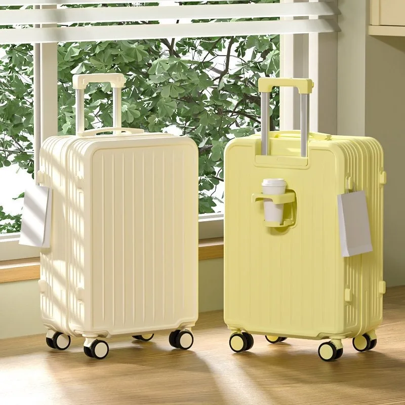 

Multi Function Luggage Water Bottle Spinner Wheel Luggage Zip Password Case Fresh Style Travel Suitcase Travel Luggage Suitcases