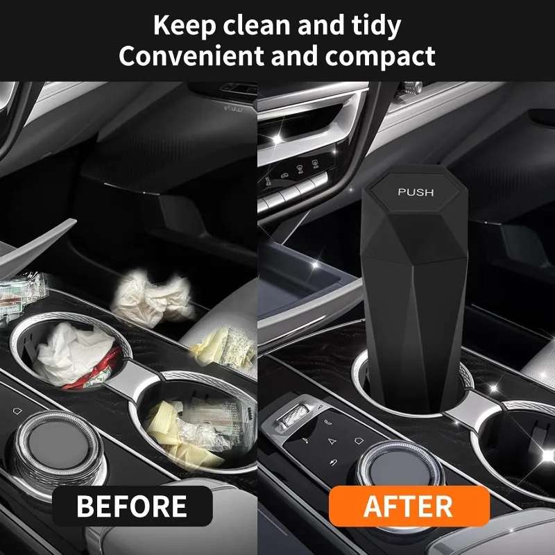 Auto-Mülleimer (mit Deckel), tragbarer Auto-Mülleimer, Auto-Mülleimer, Mini-Mülleimer, auslaufsicherer Fahrzeug-Mülleimer, Autozubehör – Detail 10