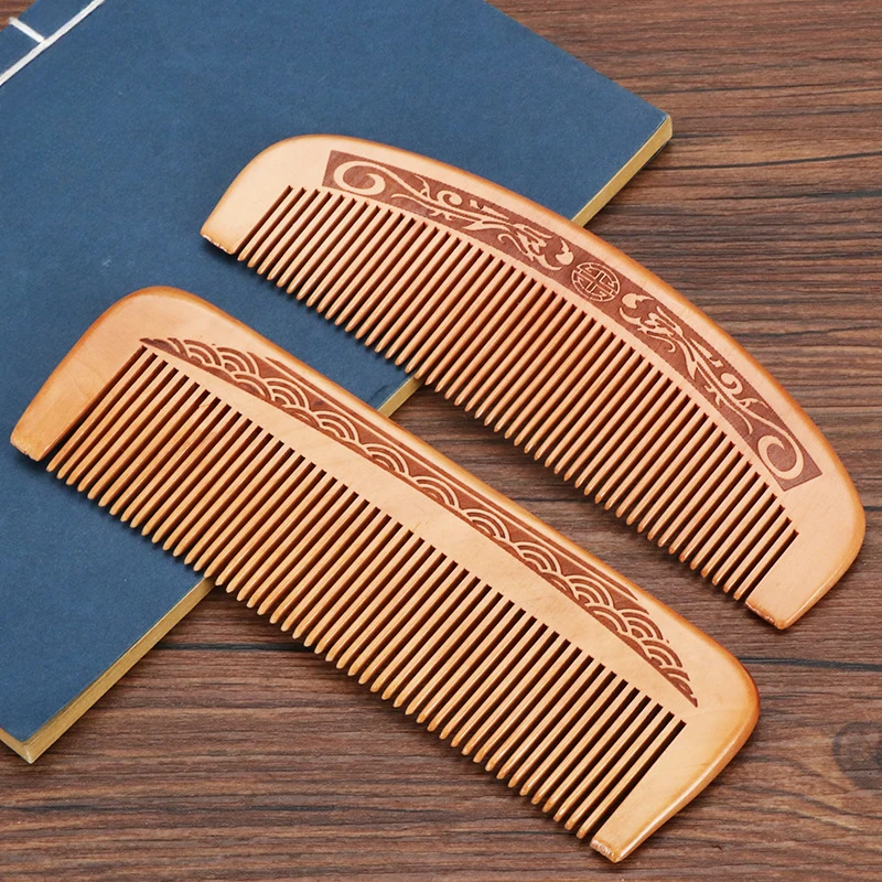 Hot Sale New In Natural Peach Wood Comb Close Teeth Anti-Static Head Massage Hair HealthTools Envios Gratis Para Hombre