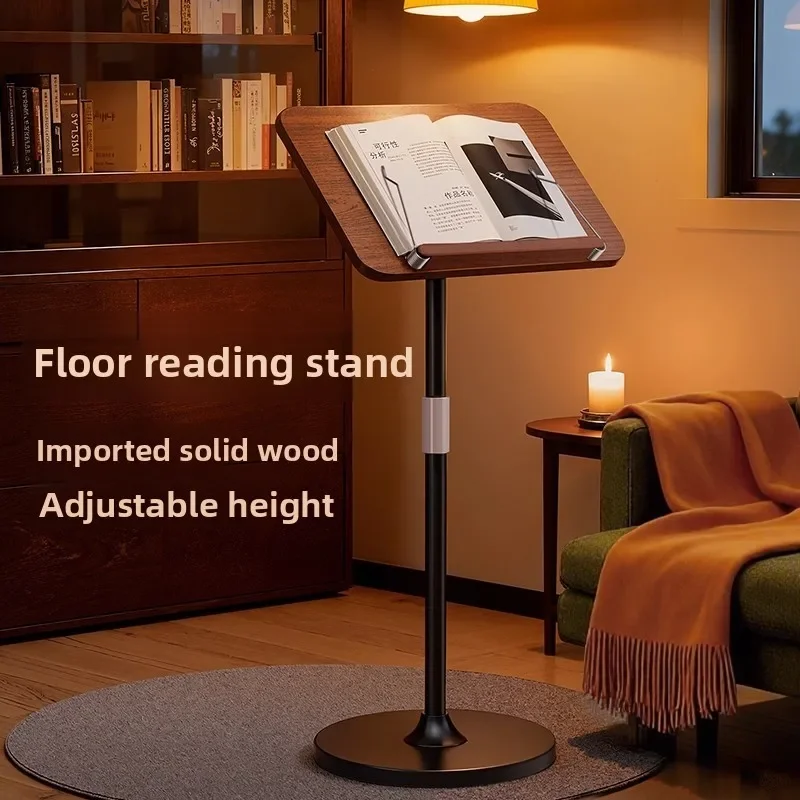 Multifunctional floor-to-ceiling reading bookshelf Learning to read Solid wood reading shelf Bookcase book file Retractable Musi