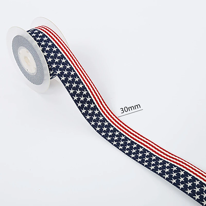 5yards/lot New Star Pattern Ribbon Thick Handmade DIY Costume American Flag Style Ribbon Material  R-079