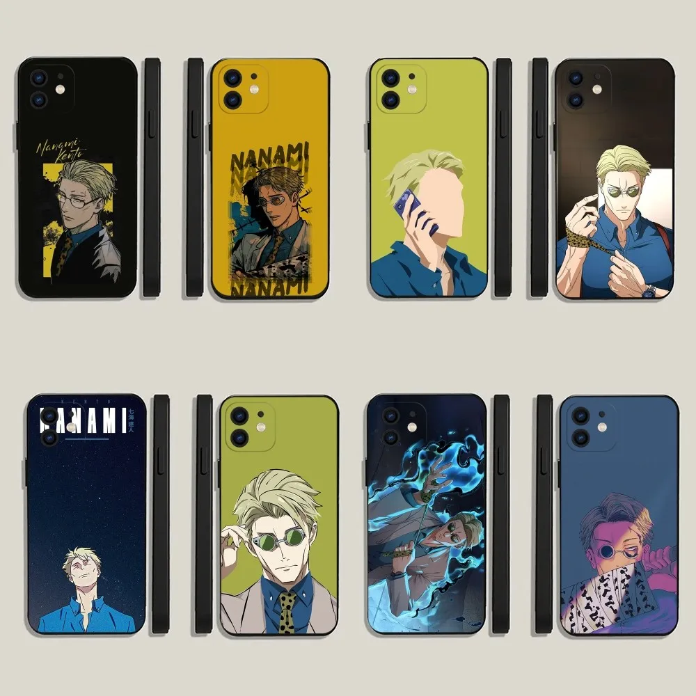 

N-Nanami Jujutsu Kaisen Phone Case For iPhone 15,14,13,12,11,Plus,Pro Max,XS,X,XR,SE,Mini,8,7 Soft Silicone Black Cover