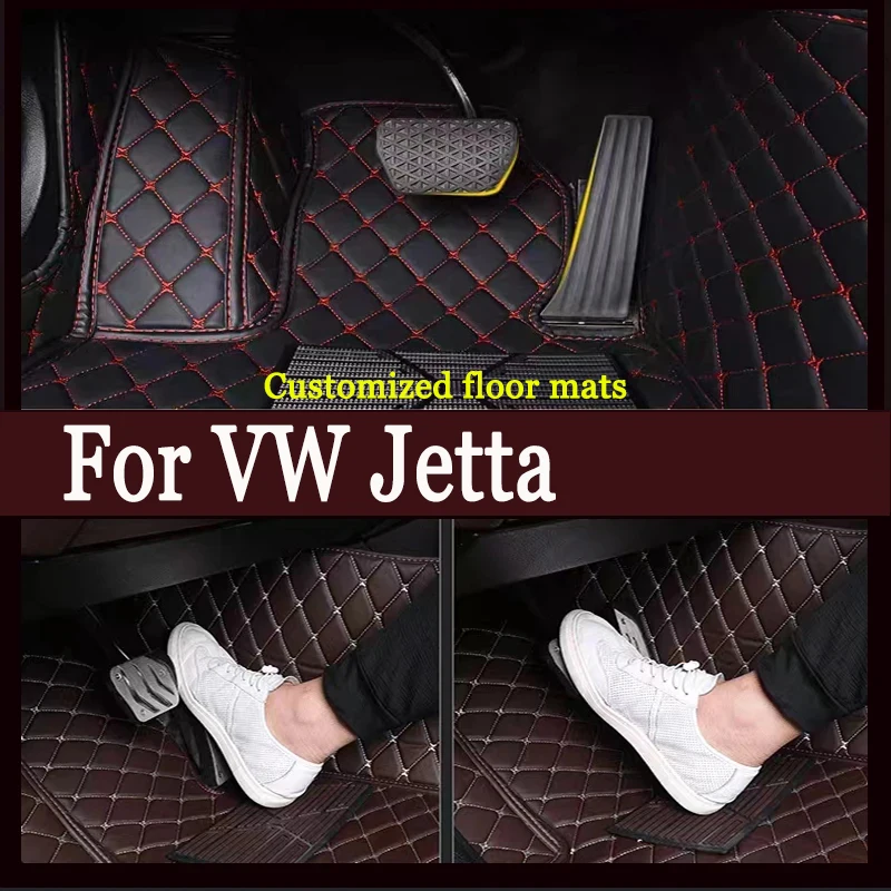 

Car Floor Mats For VW VW Jetta Bora A4 1999~2004 Rug Carpet Auto Interior Parts Pad Luxury Leather Mat Car Accessories