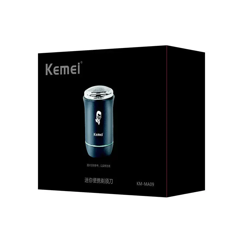 Kemei-miniafeitadora eléctrica Km-ma09 para hombre, máquina de afeitar compacta y portátil con cierre de viaje, recargable por Usb