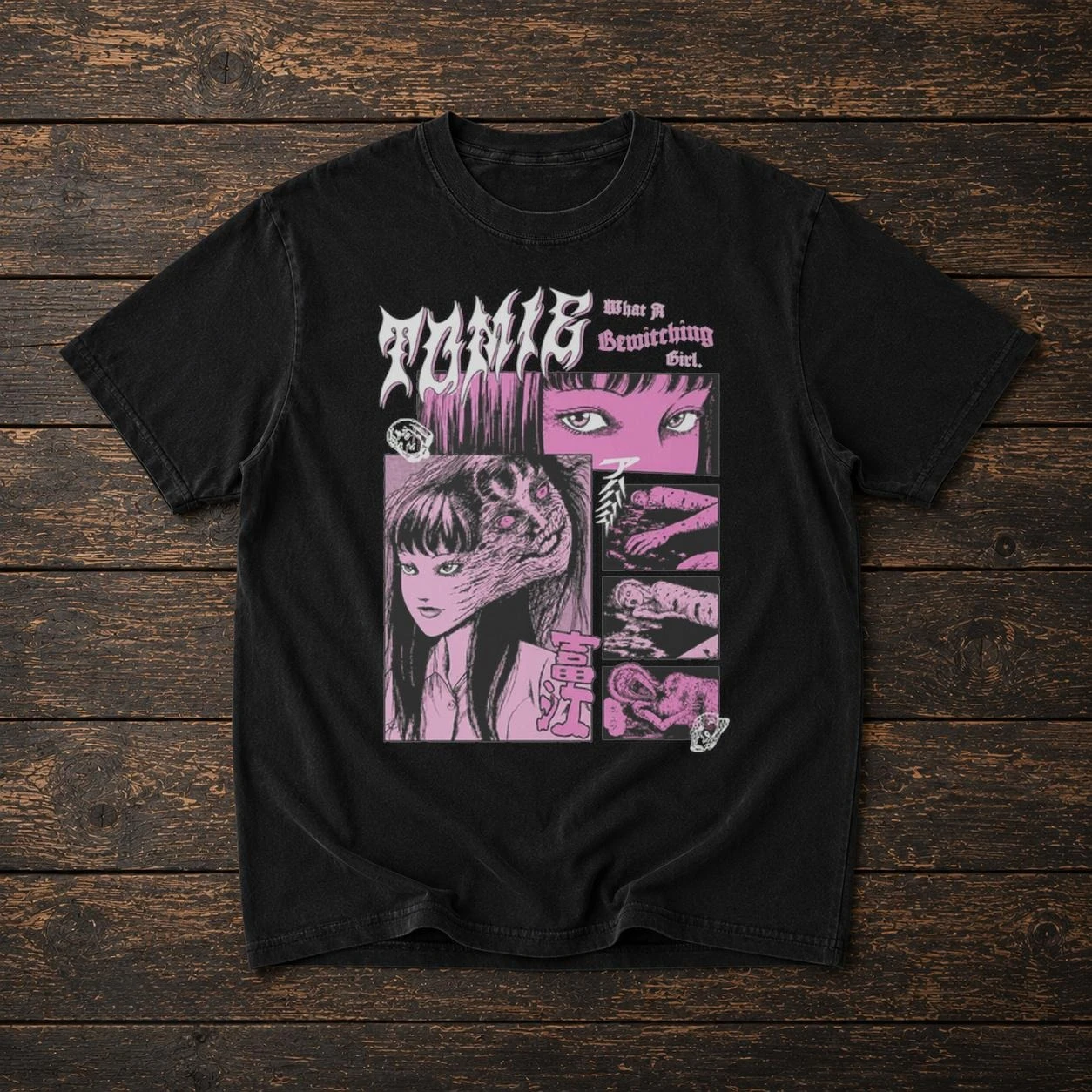 Unji Ito Tomie Horror Manga Split Face Graphic Tee Cotton Mens Womens T-Shirt Summer Streetwear