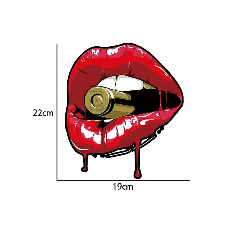 Car Stickers Bullet Red Lips Personalized Creative Car Stickers Waterproof Vinyl Stickers Personalized Decoration