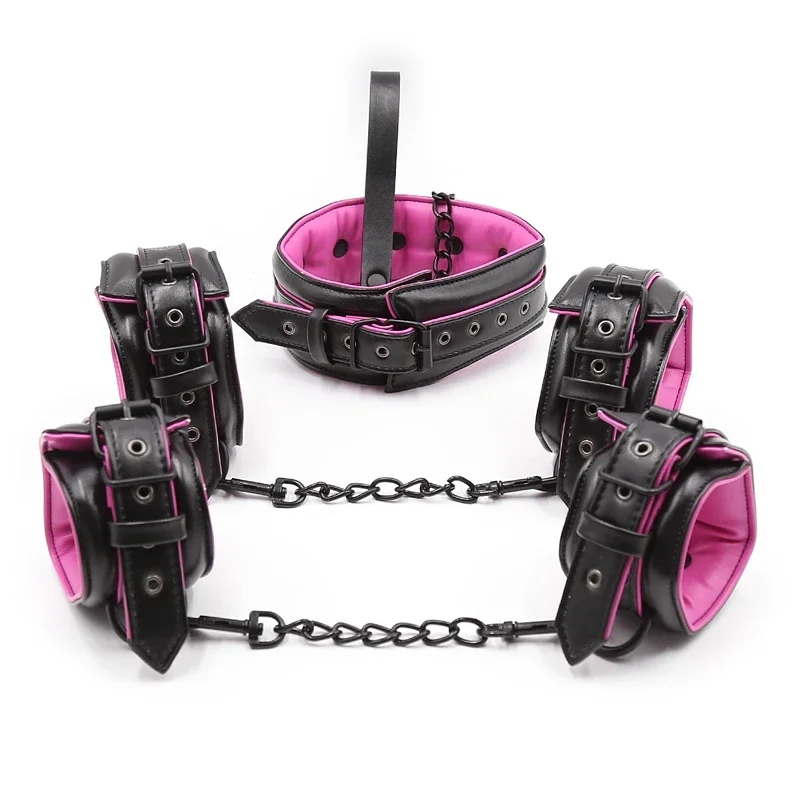 Couple  Bdsm 3pcs Restraints Collars Ankle Cuff Handcuffs  Set Sex Toys For Women Adults