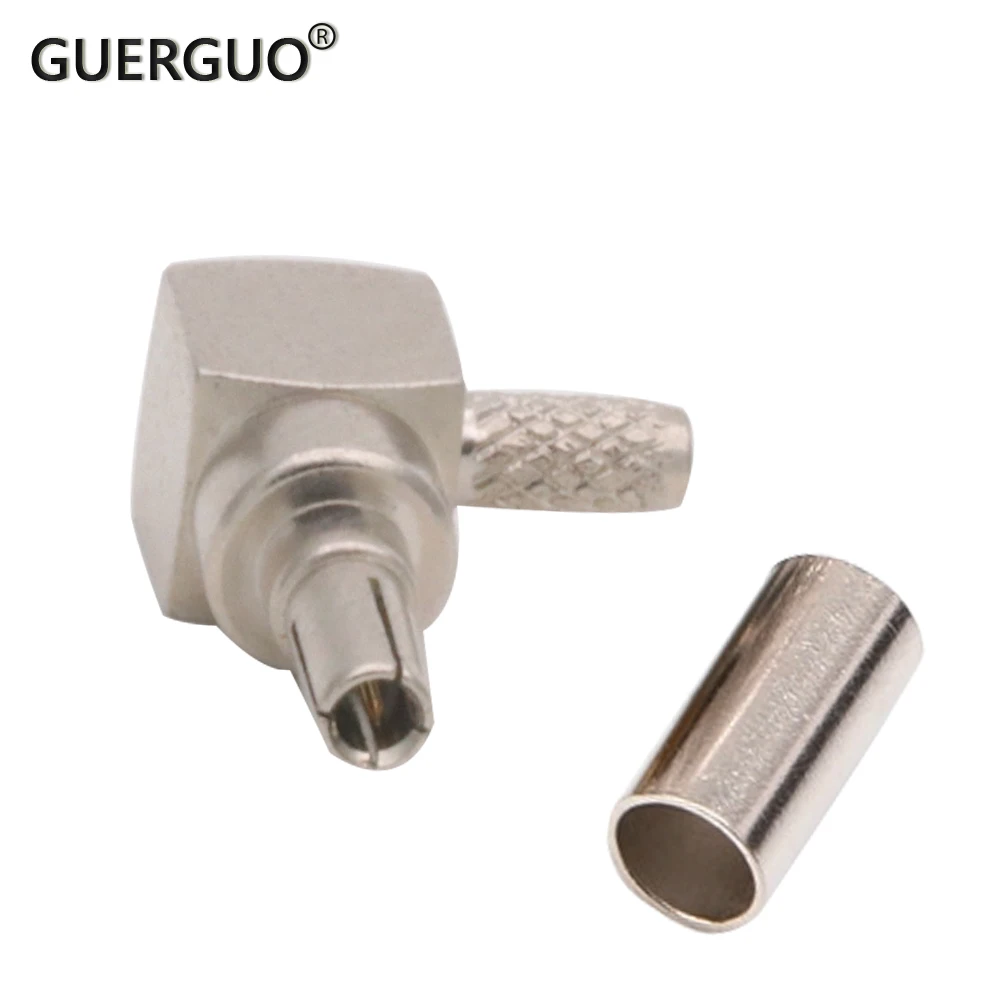 2PCS TS9 CRC9 Male Right Angle Plug Connector Solcering Crimp Adapter RG58 SYV 50-3 RF Connector RF Coaxial connectors