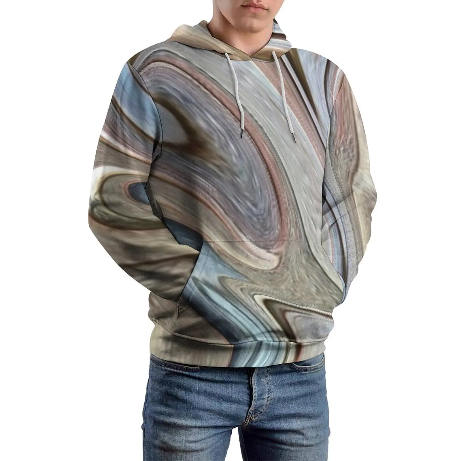 Liquid Art Print Casual Hoodies Male Cool Abstract Swirls Y2k Graphic Sweatshirts Spring Long Sleeve Streetwear Oversized Hoodie