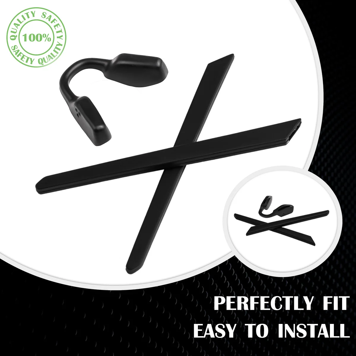 

Black Rubber Kits Sleeve Replacement Nosepad Earsocks Kits for Shackle OO9507D Non-Slip Comfortable