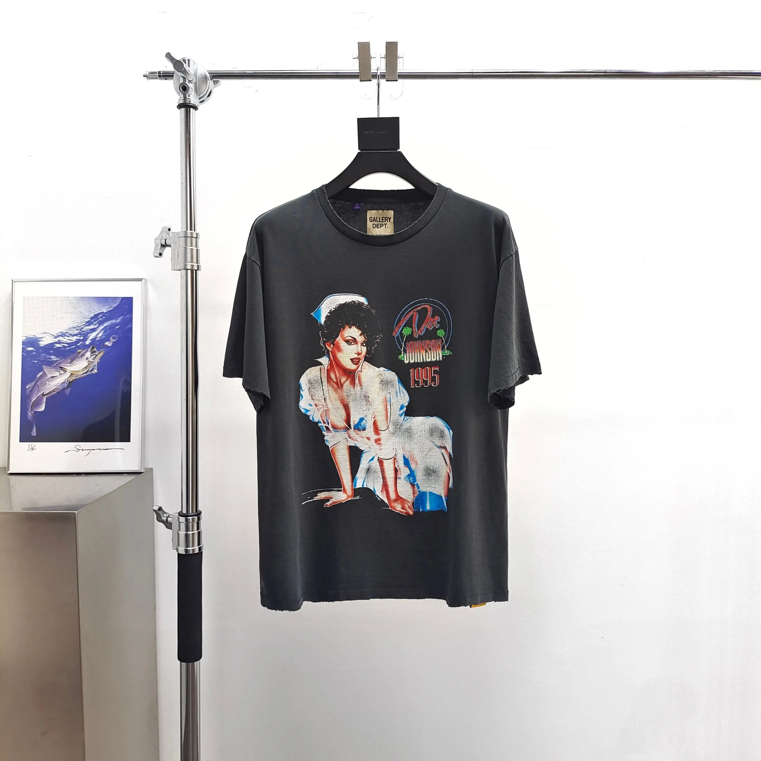 Gallery Dept Nurse Washed Black Short Sleeve Tee