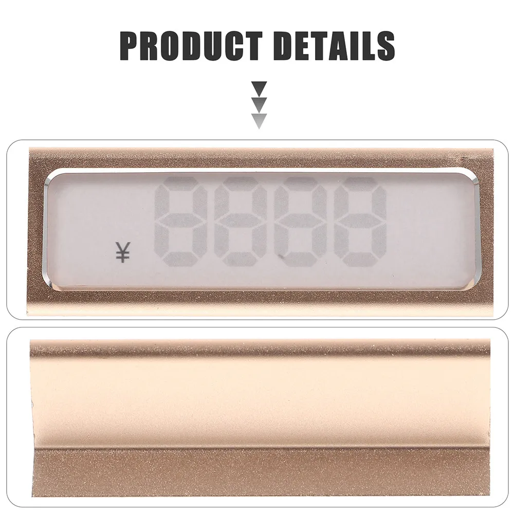 3Pcs Alloy Sign Holder High Transparency No Impurities Price Tag Stand for Desktop Shop Shelf Retail Countertop Display