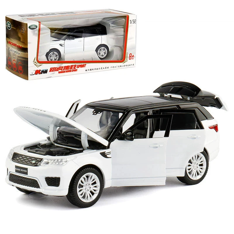 1/32 Sport SUV Model Car Diecast Toy Vehicle 6 Open The Door with Power and Light Child Gift Red Black Collection Display