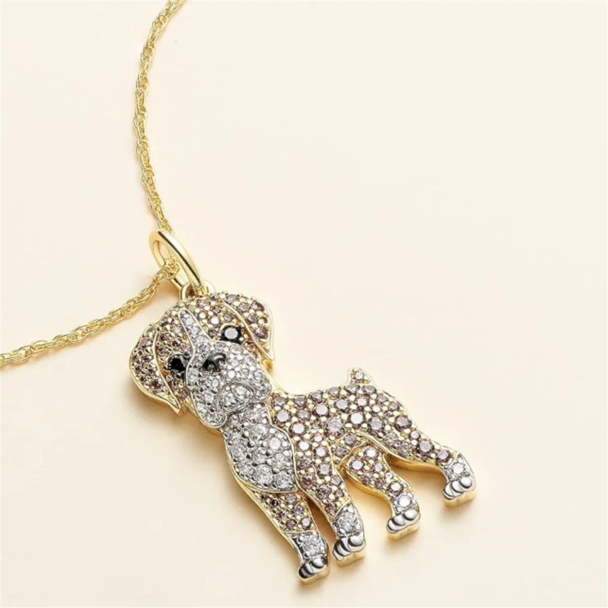 Delicate cute boxing dog pendant Necklace Women's elegant pet puppy jewelry Animal accessories Gift for dog lovers