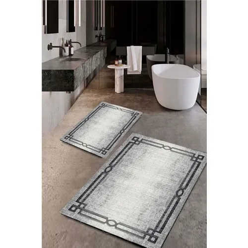 Drop Bath Mat Rug Toilet Seat Pad Washable Anti-Slip Soles 2li