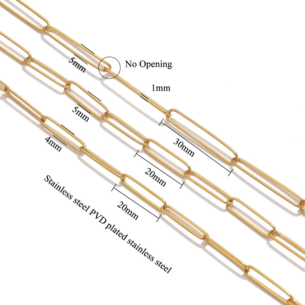 2M in acciaio inossidabile placcato PVD oro Textrued Super ovale Link NO FADE Chain portafoglio fai da te braccialetto gioielli artigianato collana che fa