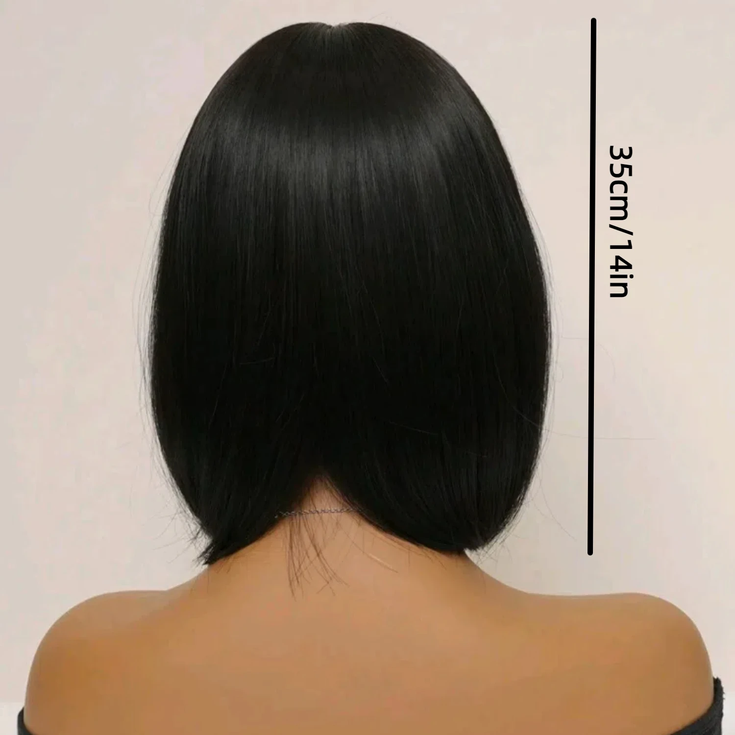 باروكات صناعية قصيرة مستقيمة من بوب مع غرة، باروكات شعر سوداء للنساء، باروكات للحفلات التنكرية اليومية، مقاومة للحرارة