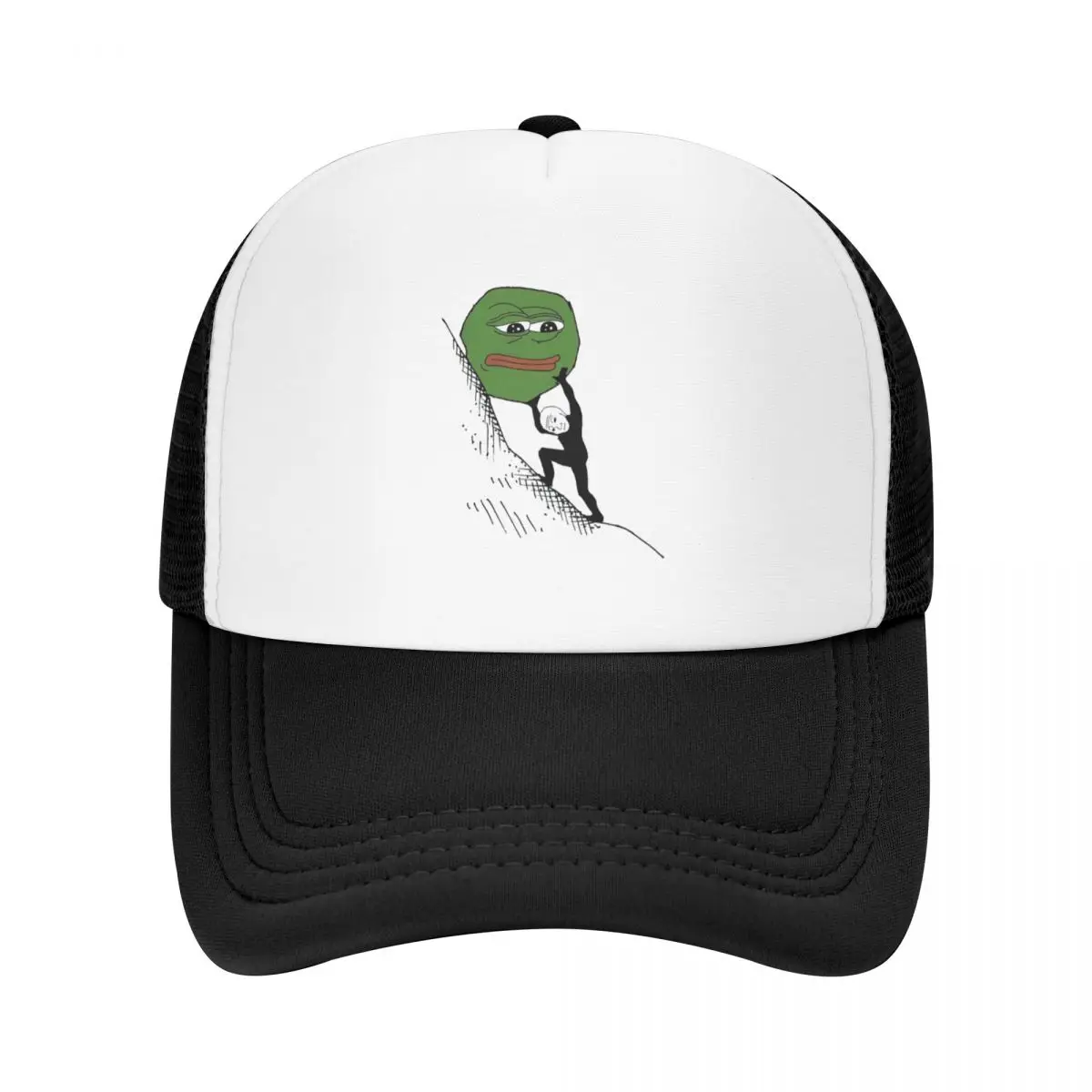 

Wojak Pepe Sisyphus Meme Baseball Cap Luxury Cap funny hat Military Tactical Cap Women Caps Men's