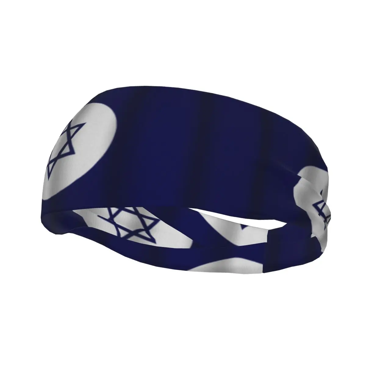 The Flag Of Israel Civil Ensign Elastic Hair Band Yoga Headband Makeup Hair Hoop Headwrap