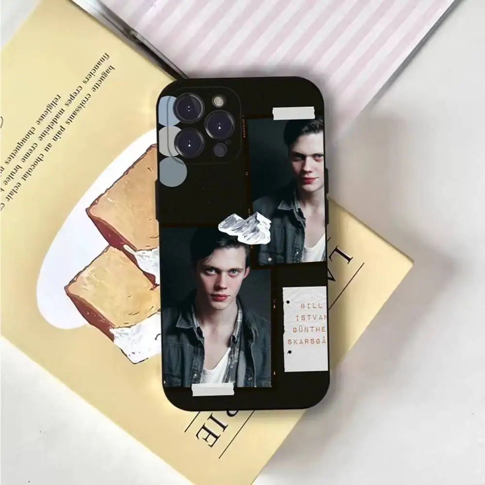 Bill Skarsgard Phone Case For iPhone 6,17,16,15,14,13,12,11 Plus,Pro Max,XS,X,XR,SE,Mini,8,7,Soft Silicone Black Cover