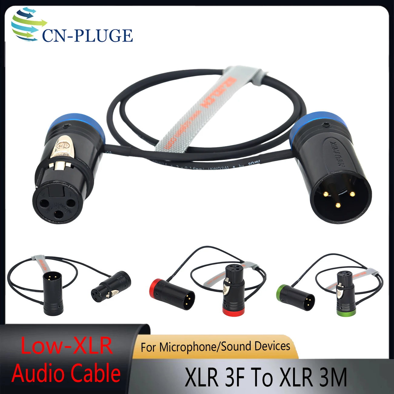 Low-Profile 3Pin XLR Female to 3Pin XLR Male Adjustable-Angle Cables Compatible with Sound Devices 302, 552, 633, 688, 788T