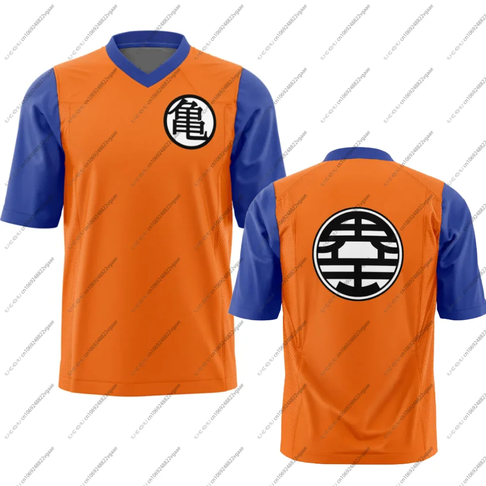Camiseta para hombres y niños, ropa deportiva informal, camiseta de Goku Dragon Ball Z, camiseta de fútbol americano, ropa de calle Kame Kai, regalo de fútbol superior para fanáticos