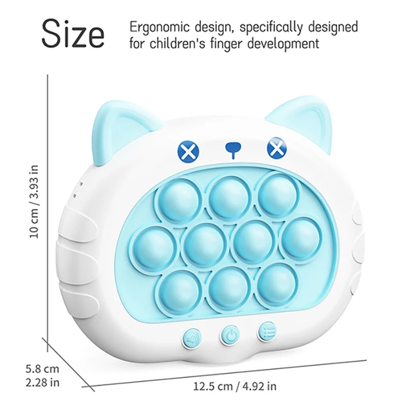 Electronic Popping Fidget Game - 3 Colors Quick Push Bubbles, Sensory Stress Relief Toy Gift for Kids