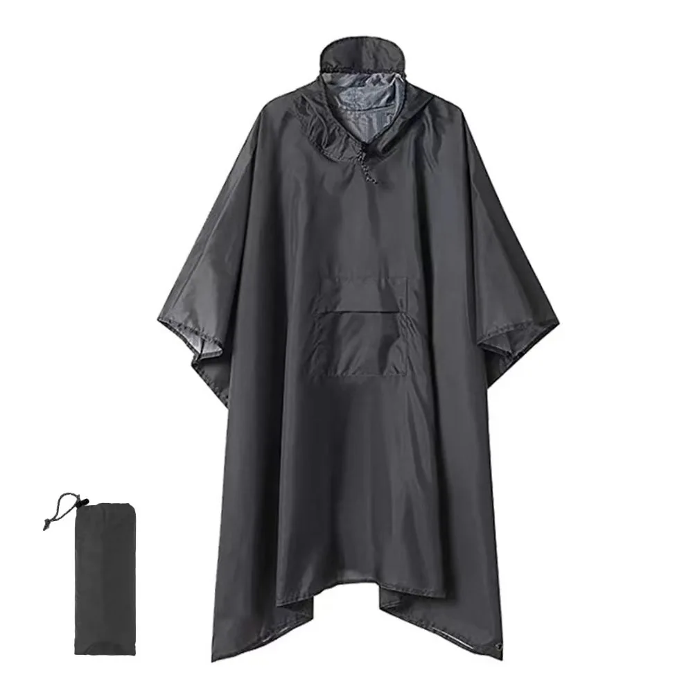 3-in-1 Portable Tent Cloak Raincoat Multifunctional Backpackable Hooded Poncho for Outdoor Hiking Adults