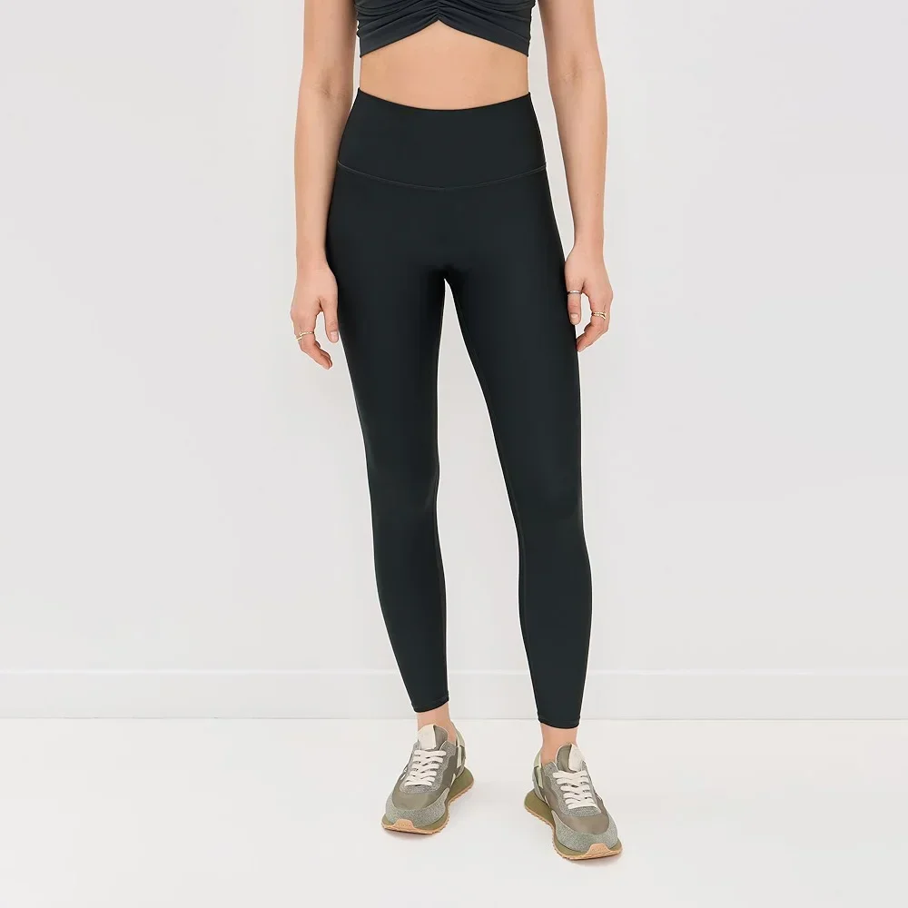 سراويل اليوغا الضيقة للسيدات عالية الخصر من AL - سراويل ضيقة بلون سادة للبيلاتيس والتمرين وأسلوب الشارع