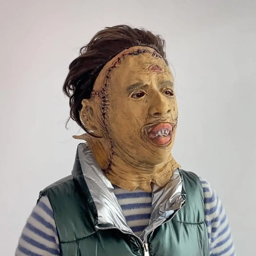 Halloween Leather Chainsaw Massacre Costume, Horrible Face Mask, Horrible Cosplay, Party Props