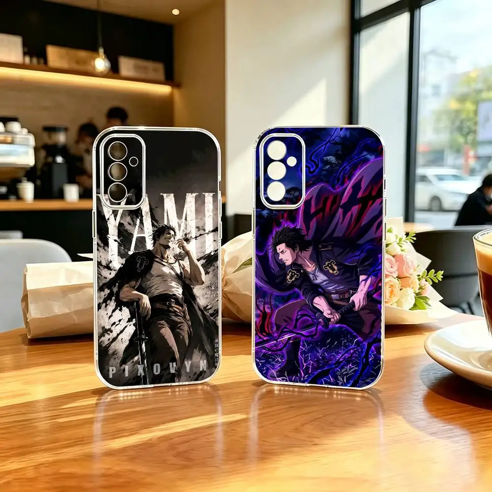 Dark Magic Captain Yami B-Black C-Clover  Painted Transparent soft Phone Case For Samsung A71, A70, A52, A51, A40, A30, A20