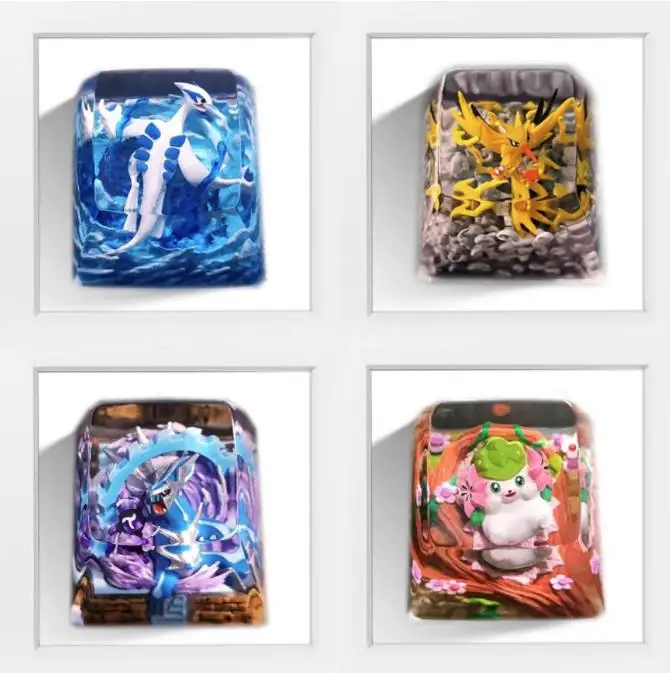 

Pokemon Anime Character Keycap Mechanical Keyboard Resin Transparent Stereoscopic Keycap Articuno Milotic Gengar Lugia Dragonite