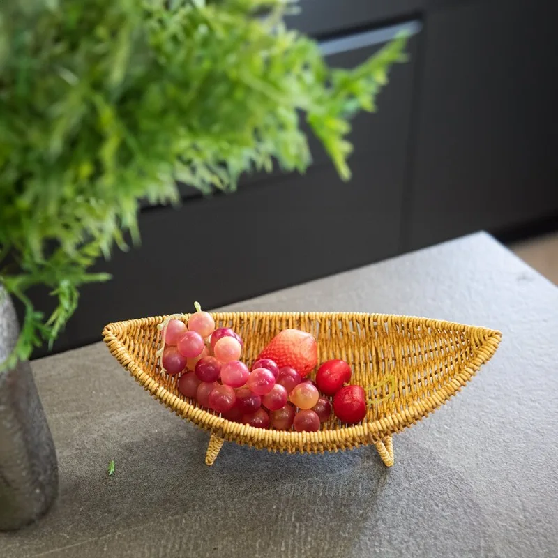 

Multi Purpose Basket Rattan Like Hand Woven Snack Dim Sum Fruit Rattan Basket