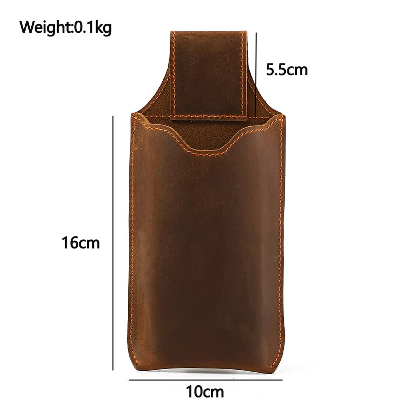 Men Fanny Pack Genuine Leather Waist Bag Belt Bum Leg Hip Packs for Men Mini Mobile Phone Box Retro Outdoor Pouch