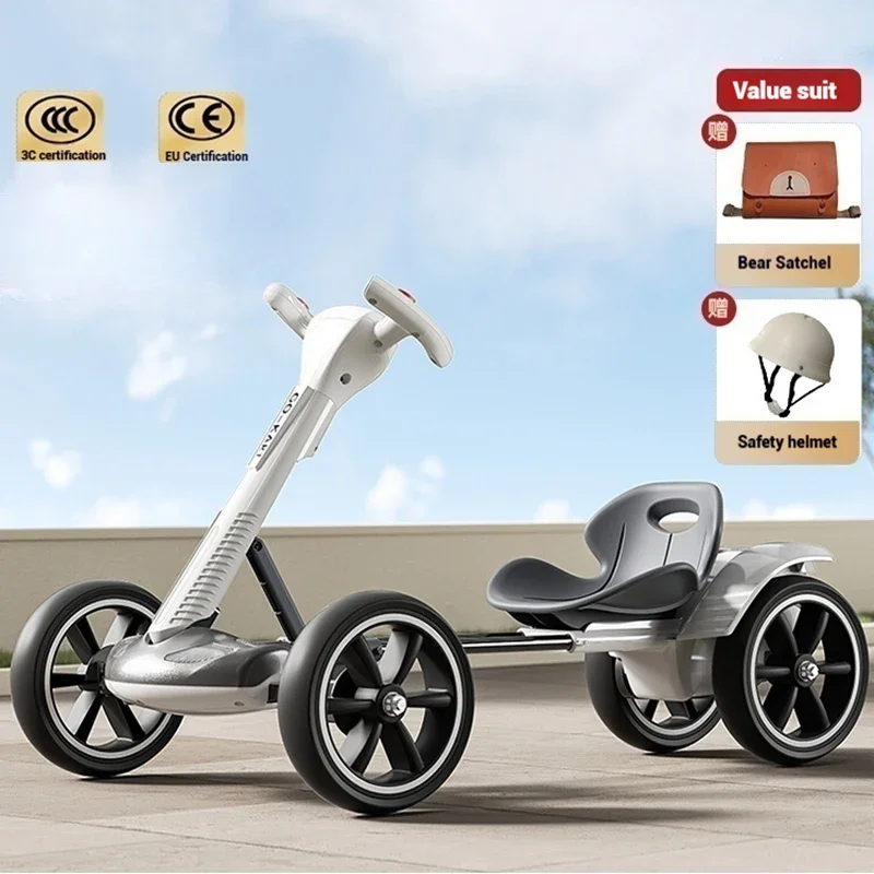 Educational RC Electric Car with Music & Lights, Foldable 4-Wheel Ride-OnToyfor 3-6 YearOldKids, SafeToddlerVehicleEN71Certified