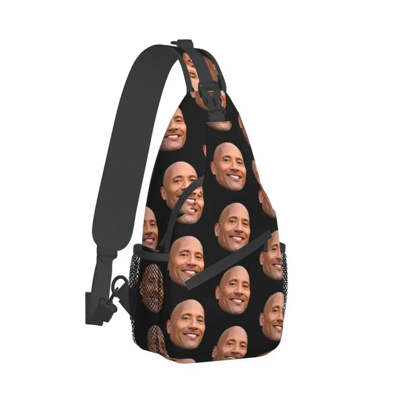 The Rock Face Dwayne Sling Crossbody Chest Bag Men Fashion American Actor Johnson Shoulder Backpack for Travel Cycling