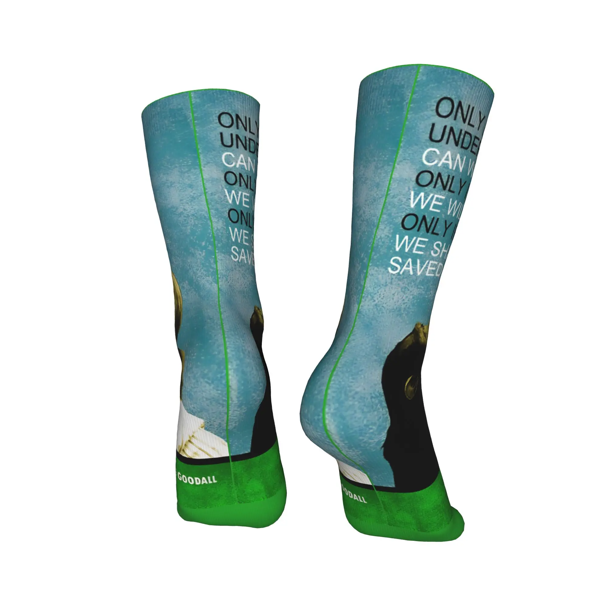 Jane Goodall Quote Biology Primatology Stockings  Korean Socks Men's High Quality Socks Spring Cycling Graphic Non Slip Socks